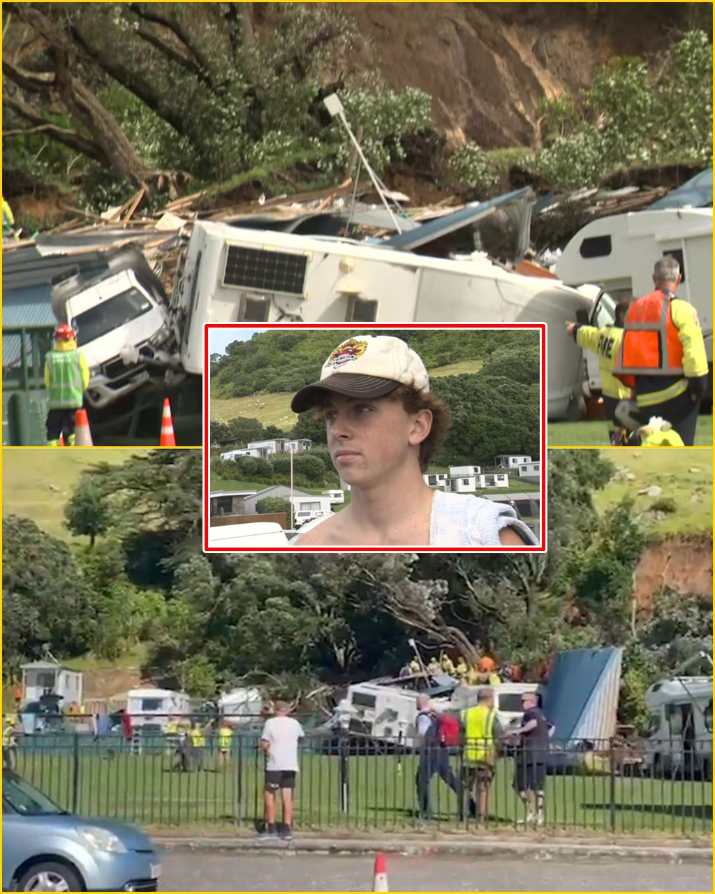 “One Second We Were Camping — The Next We Were Running for Our Lives.” Eyewitness Describes the Mount Maunganui Landslip Horror 😱⛰️