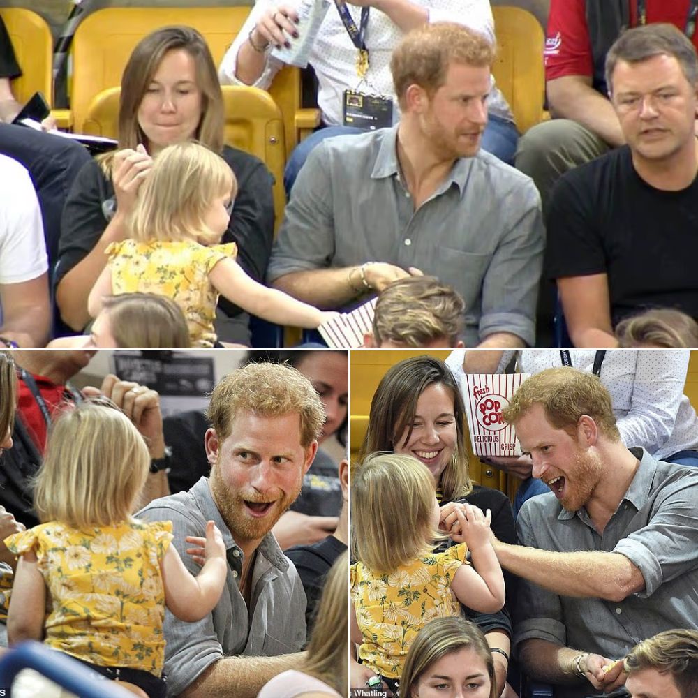 How fun-loving Prince Harry pretended not to notice when an adorable two-year-old helped herself to the royalโs food โ showing us all what a great dad he would be