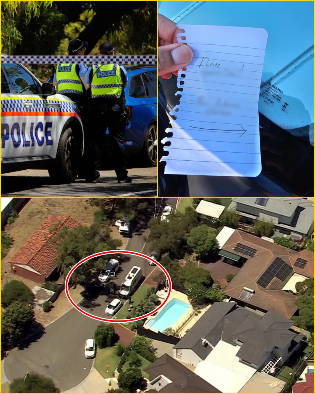 “Someone Was Meant to Be There.” Police have revealed a chilling note found after a pre-arranged visit led to the devastating discovery of a Perth family tragedy.