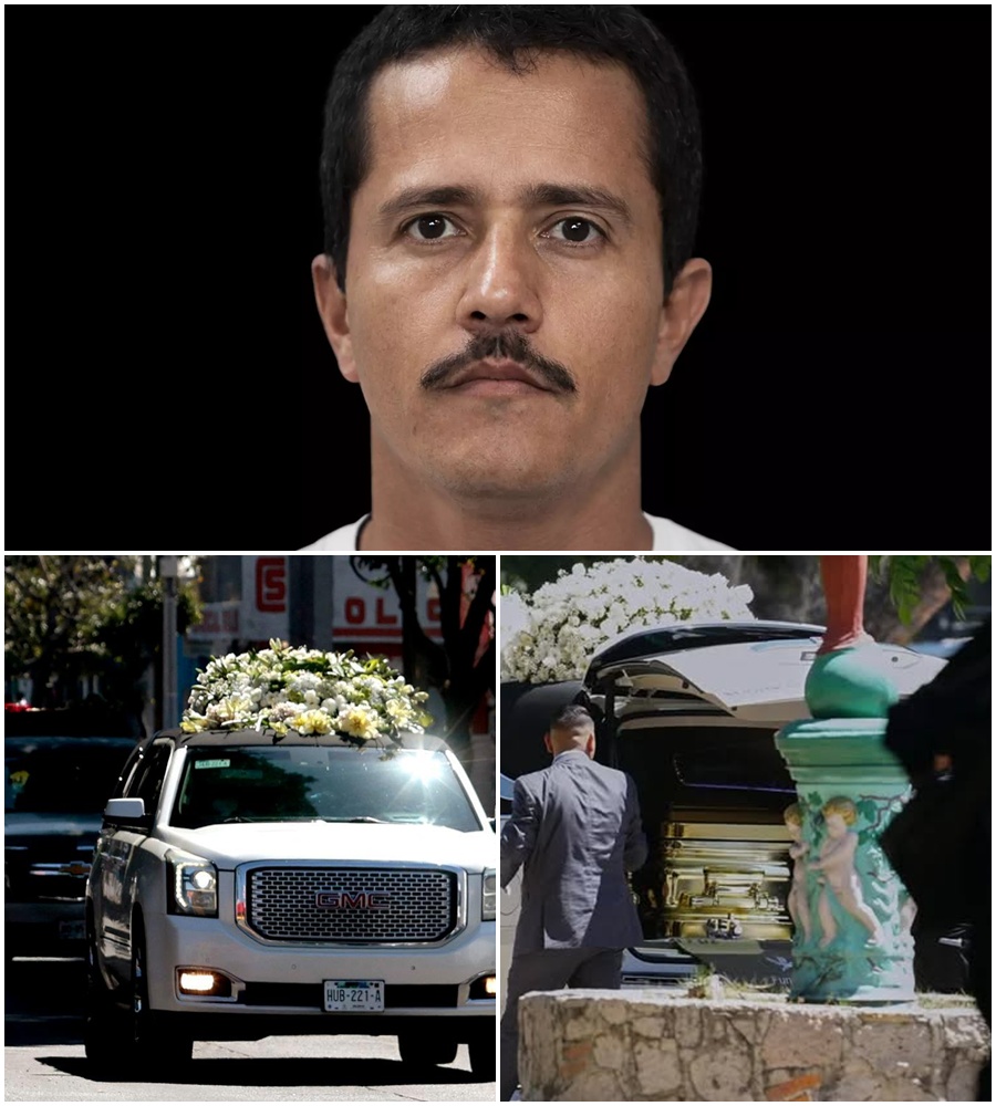 A CRIMINAL OR A MONARCH? 🚨 The burial of “El Mencho” has sent shockwaves across the globe. Not for the death itself, but for the display of absolute wealth and power—a solid gold coffin protected by a 200-strong army of police and soldiers.  Why did the authorities provide a “king’s ransom” in security for a man they spent years hunting? The line between law enforcement and a royal procession has blurred, leaving the public demanding answers about what really happened behind those cemetery gates. 🛡️👣  READ THE FULL REPORT: The cost of the casket, the identity of the mysterious attendees, and the reaction from the government below. 👇