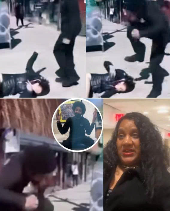 In the middle of a crowded street, a teenage girl is confronted after refusing to give her number.