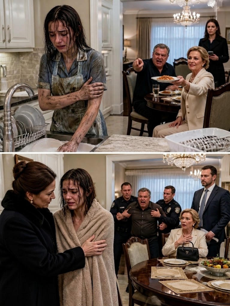 tt_Her husband and mother-in-law sat comfortably eating dinner while she stood at the sink, shivering with her hands buried in icy water.