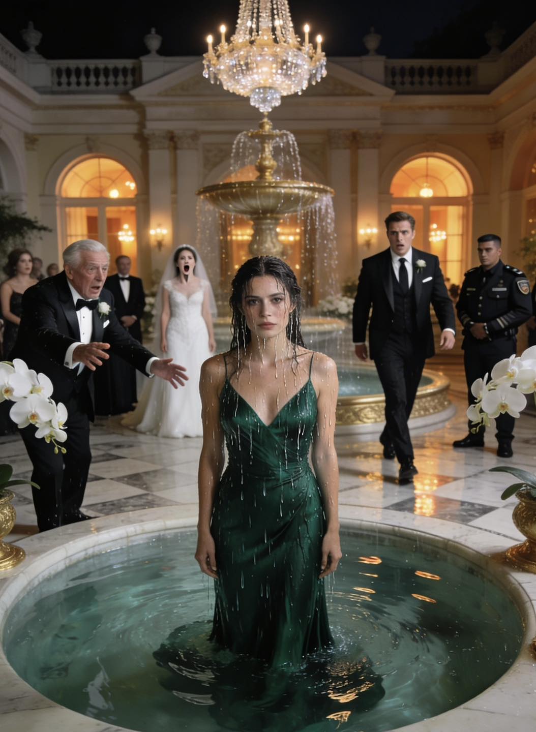 My father shoved me into the fountain at my perfect sister’s wedding and laughed while the guests clapped along.