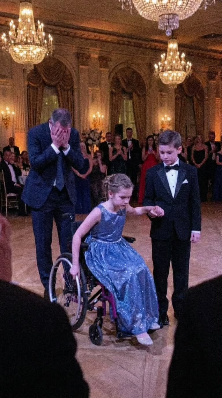 tt_The Ballroom Full of Crystal Chandeliers, Elegant Gowns, and Silent Millionaires Had Never Witnessed Anything Like This Moment When a Little Girl in a Sparkling Blue Princess Dress