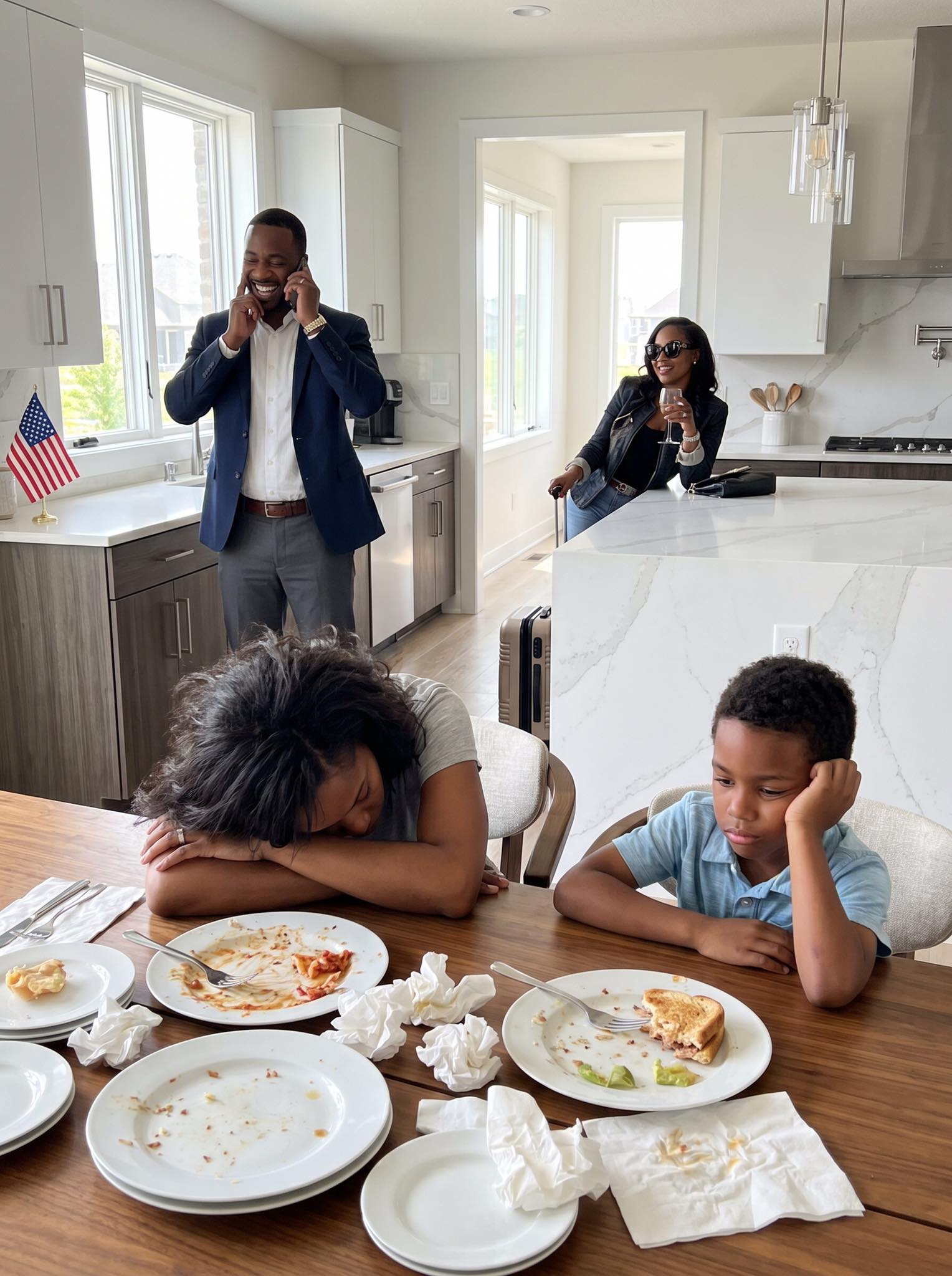 My husband cooked dinner, and right after my son and I ate, we collapsed.