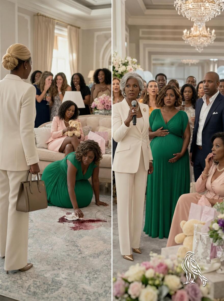 During my daughter’s baby shower, I walked in to find her on her hands and knees scrubbing spilled wine off the rug.new