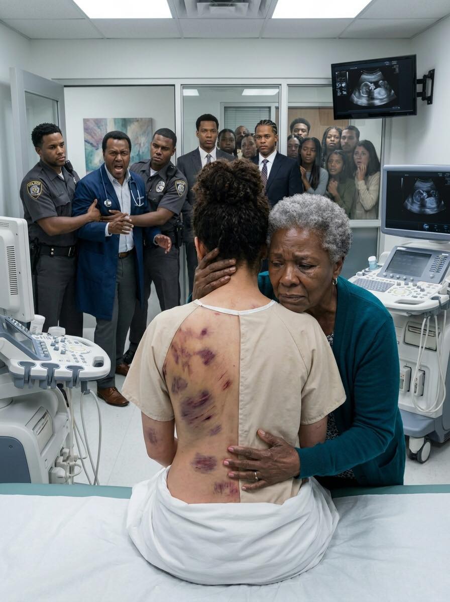 At the VIP clinic, I was helping my nine-month pregnant daughter out of her clothes for her final ultrasound.