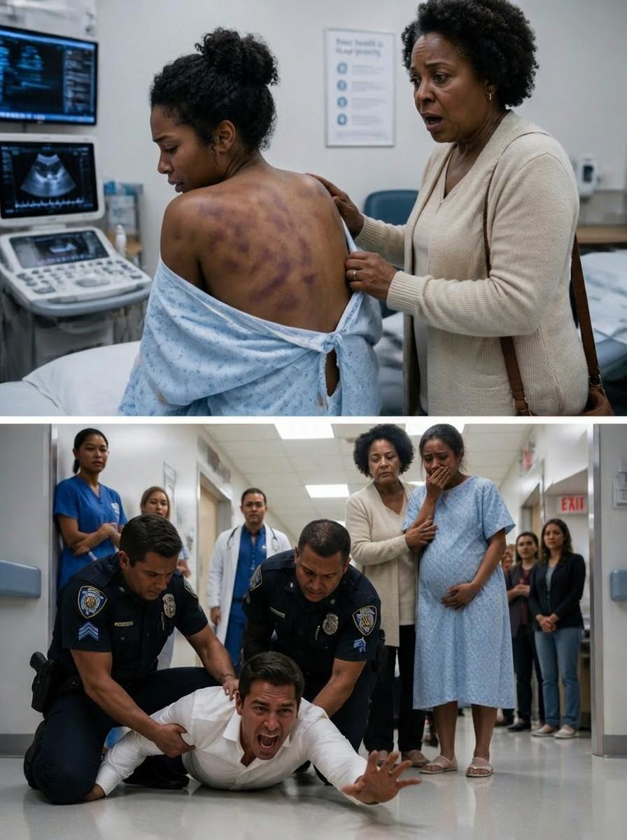 At the VIP clinic, I was helping my nine-month pregnant daughter out of her clothes for her final ultrasound.