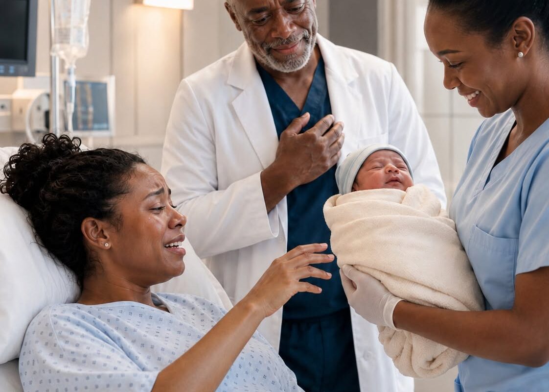The delivery room fell into complete silence.