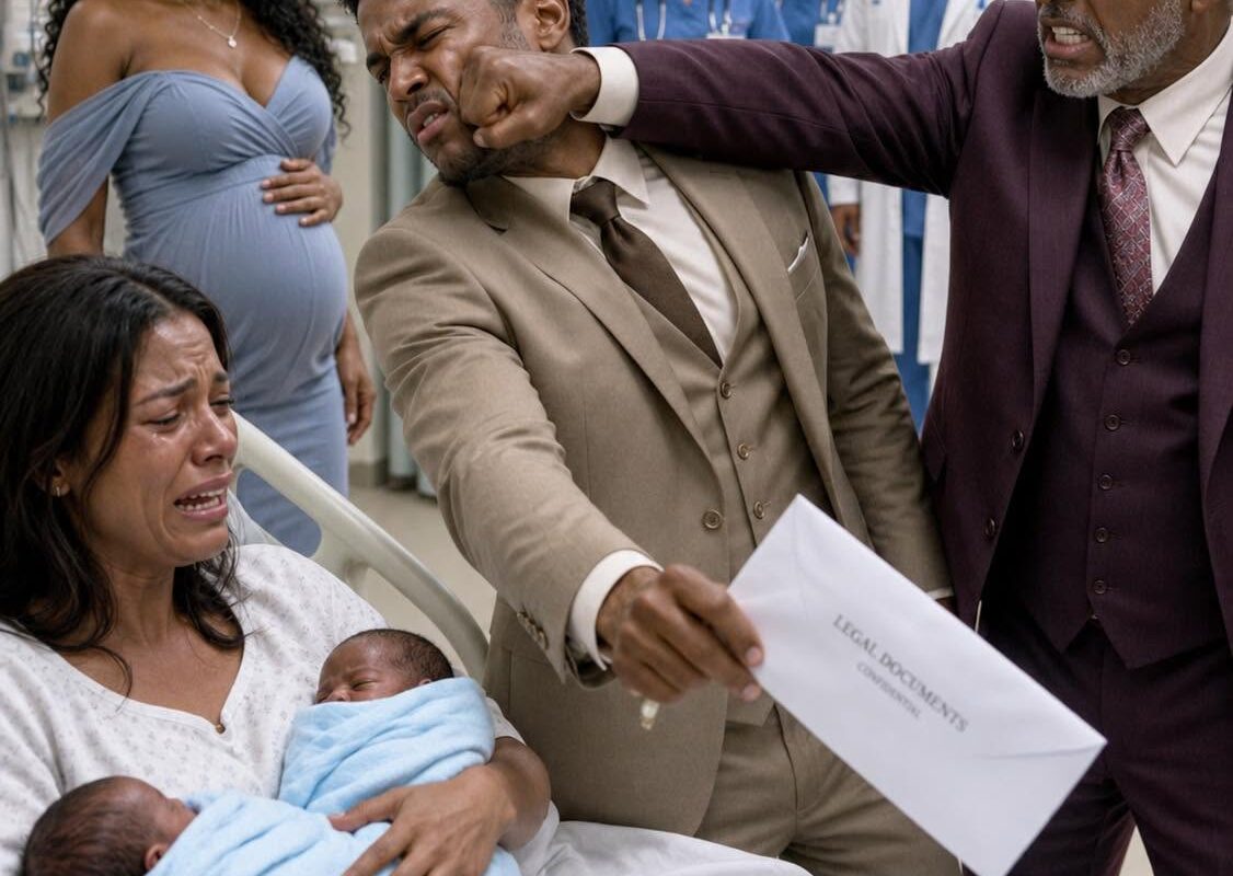 Sitting by my premature twins’ incubators, my husband dropped a folder of divorce papers onto my lap. His pregnant mistress stood behind him, smirking while wearing my custom maternity coat.