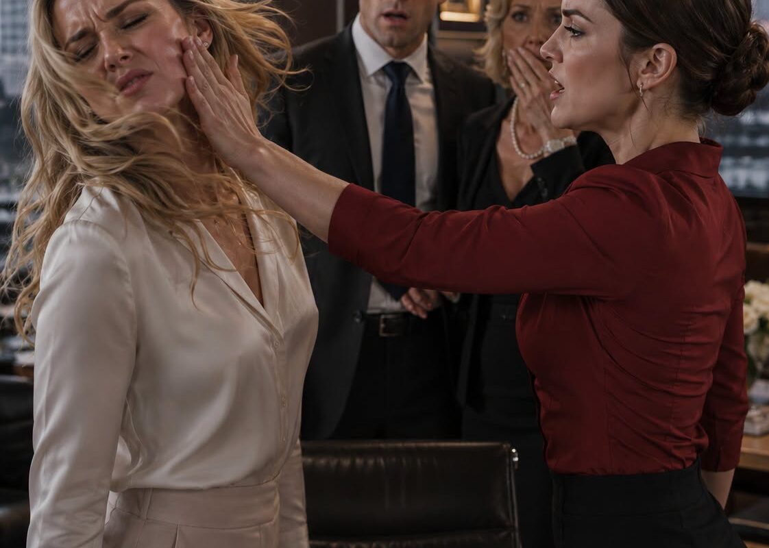 His Secretary Slapped Me At My Husband’s Office—Seconds Later, She Turned Pale!