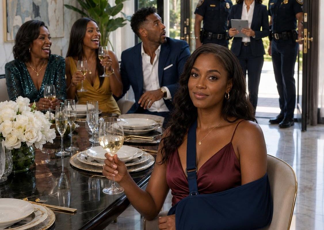 At the family dinner, I was sitting there with a broken arm, unable to cut my own food.