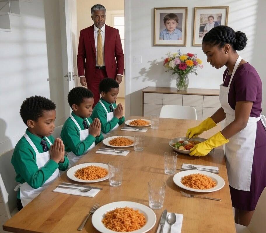 The maid secretly dyed a pot of cheap rice yellow and called it “gold rice” so the four little boys would feel like princes