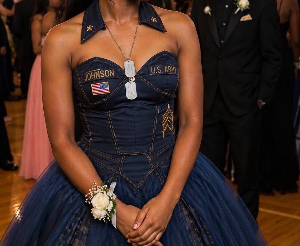 I Made My Prom Dress From My Dad’s Army Uniform in His Honor