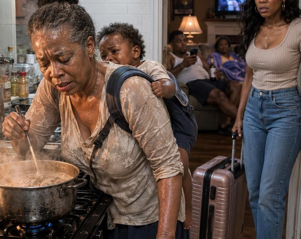 “I Came Home Early to Find My Sick Mother Cooking Dinner Over a Hot Stove With My Toddler Strapped to Her Back