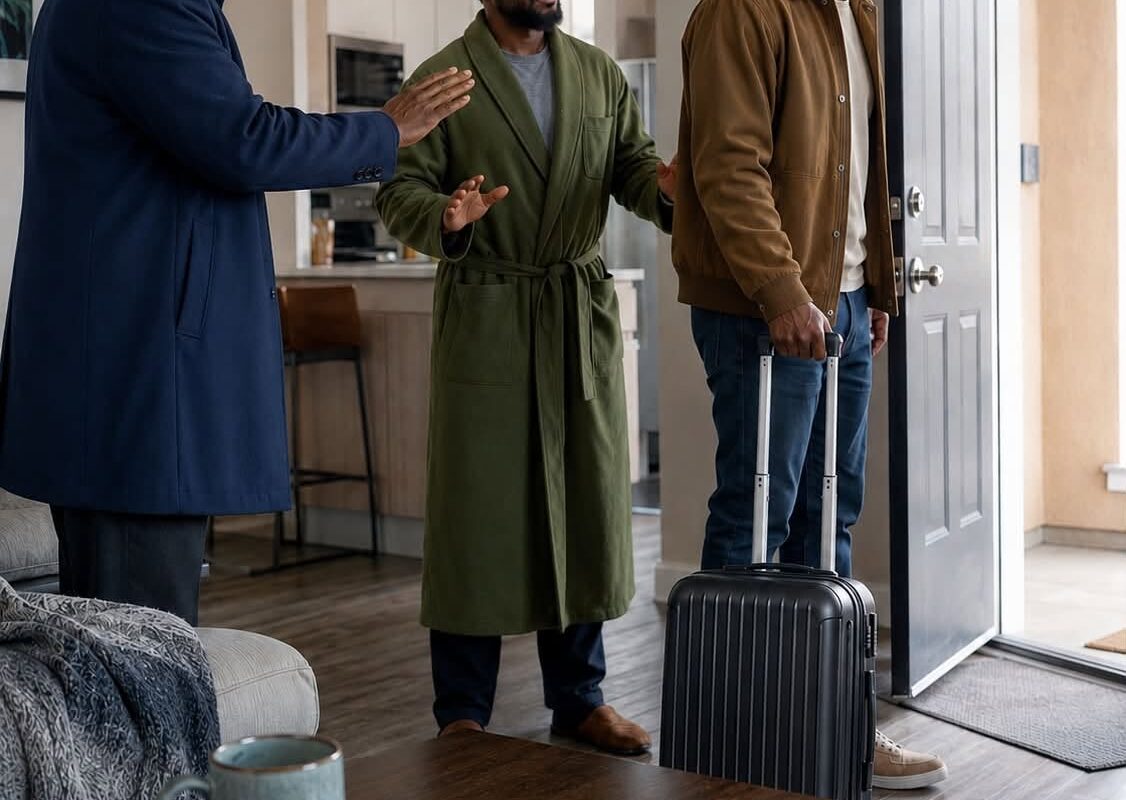 I CAME HOME TWO MONTHS EARLY AND MY NEIGHBOR ASKED ME TO TELL “THE MAN LIVING IN MY APARTMENT” TO STOP SCREAMING AT NIGHT. I LAUGHED AND SAID, “THAT’S IMPOSSIBLE.