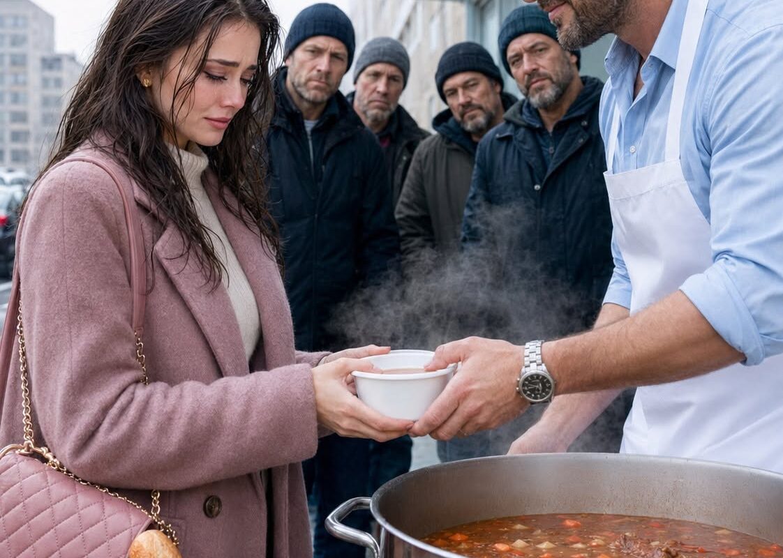 I was standing behind a folding table outside Central Terminal, handing out free meals on a cold November morning, when I saw my ex-wife waiting in line.