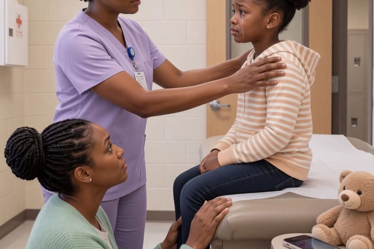 The School Nurse Didn’t Believe My Daughter When She Said It Hurt to Swallow—Then She Saw the Dark Mark Under Her Chin