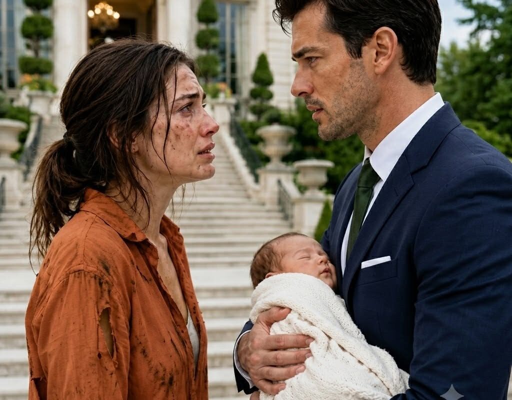 My missing wife begged for a cleaning job outside my hotel—while holding the daughter my mother said had never existed.