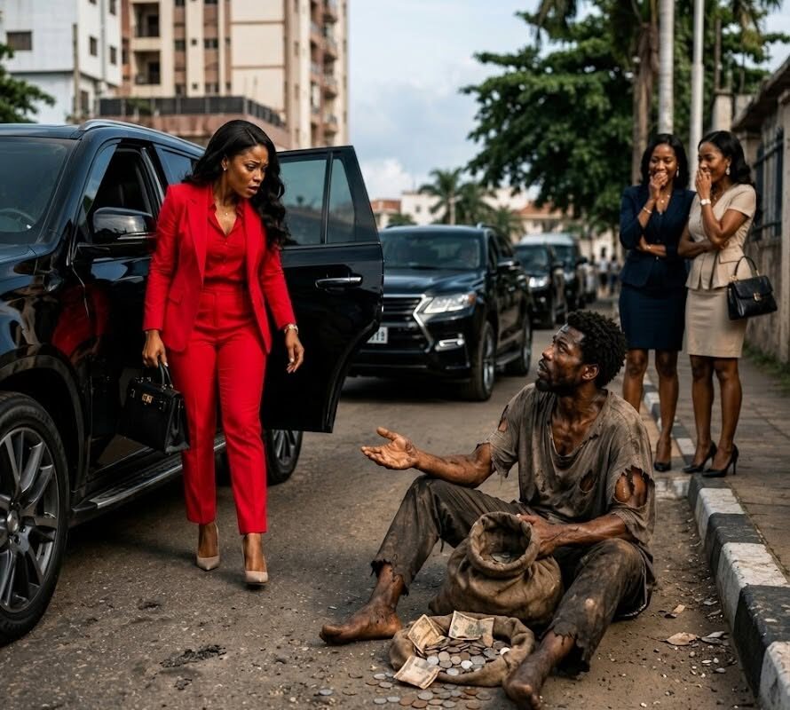 SHE STOPPED HER CONVOY WHEN SHE SAW HER CLASSMATE BEGGING BY THE ROADSIDE