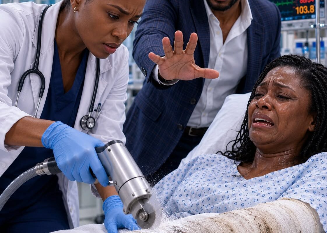 I CUT OPEN MY PATIENT’S MONTH-OLD CAST WHILE HER HUSBAND BEGGED ME TO STOP—WHAT WE FOUND UNDERNEATH TURNED A MEDICAL EMERGENCY INTO A POLICE INVESTIGATION