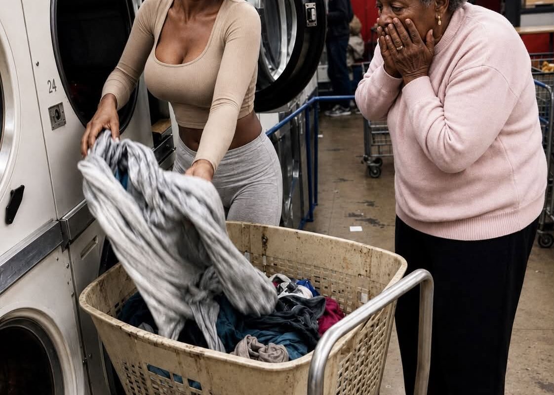 A WOMAN THREW MY WET LAUNDRY OUT OF THE ONLY FREE DRYER BECAUSE I WAS “OLD AND COULD WAIT”… THEN THE MAN SHE WAS TRYING TO IMPRESS WALKED THROUGH THE DOOR