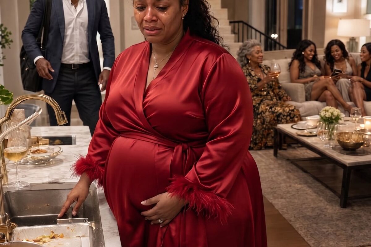 He came home at 10 p.m. and found his eight-month-pregnant wife washing dishes alone while his family relaxed in the living room laughing