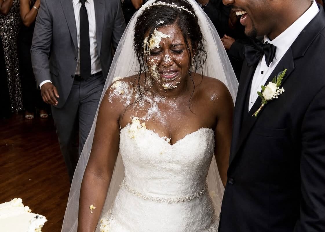 MY GROOM SMASHED MY FACE INTO OUR WEDDING CAKE AS A “JOKE”… THEN MY BROTHER WALKED ON STAGE AND EXPOSED HIM