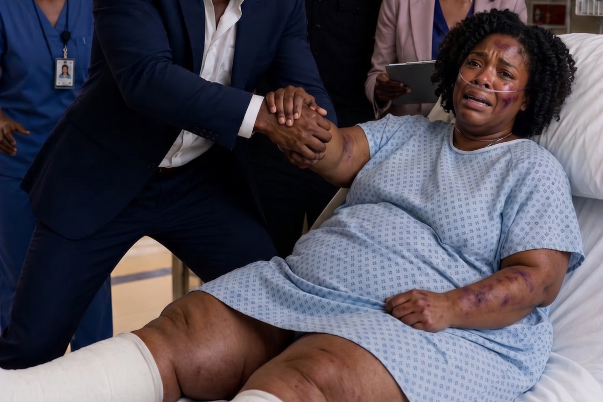 The first time my husband tried to drag me out of a hospital bed, both of my legs were broken.